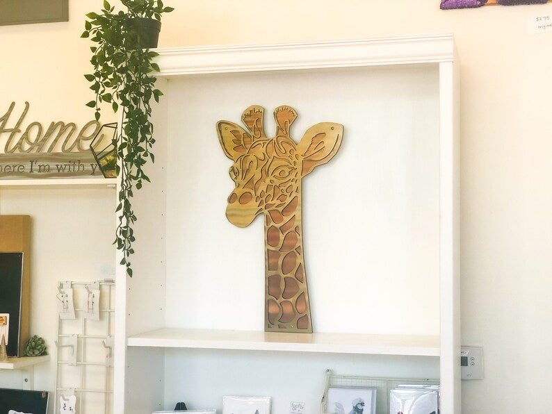 Customized Giraffe Steel Sign Monogram Wall Art Decor Giraffes 