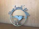 Home Sweet Home State Metal Wall Art Sign with Powder Coat