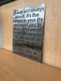 Family Inspirational Quote Metal Wall Art