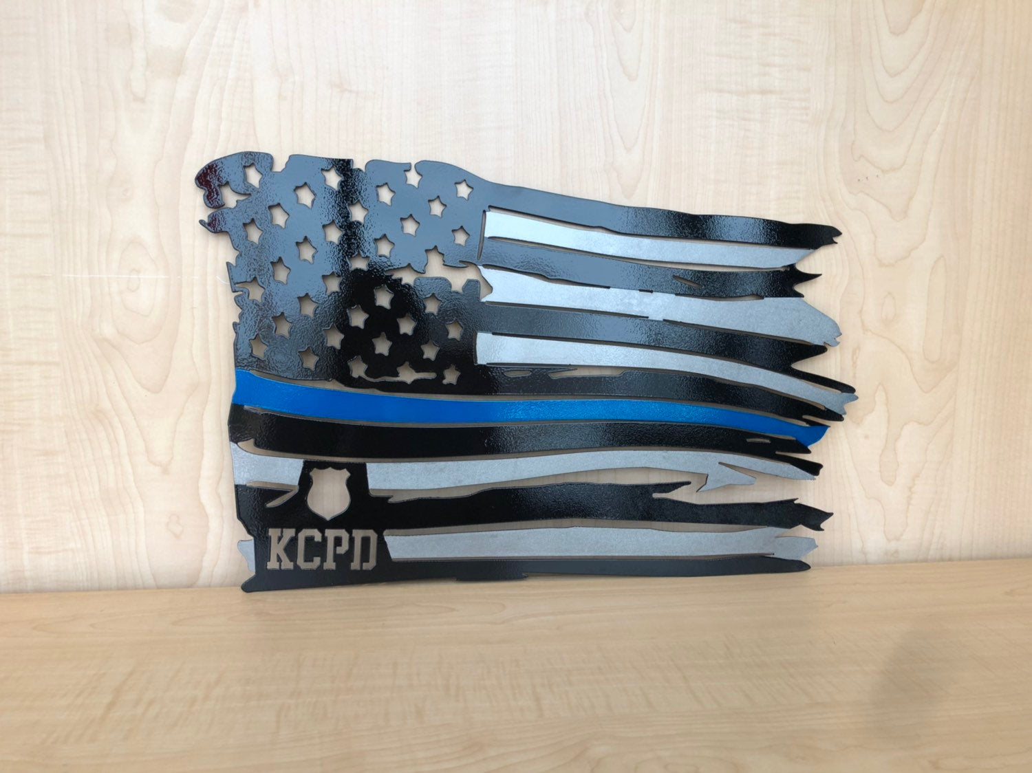 Liquid Metal Blue Lives Matter Tattered on sale Flag