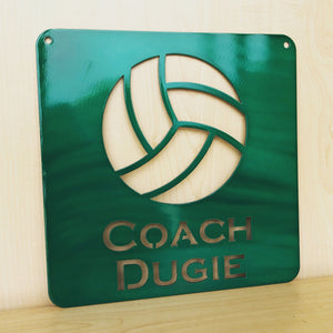 Personalized Metal Volleyball Wall Art with Name, Choose Your Powder Coat Color